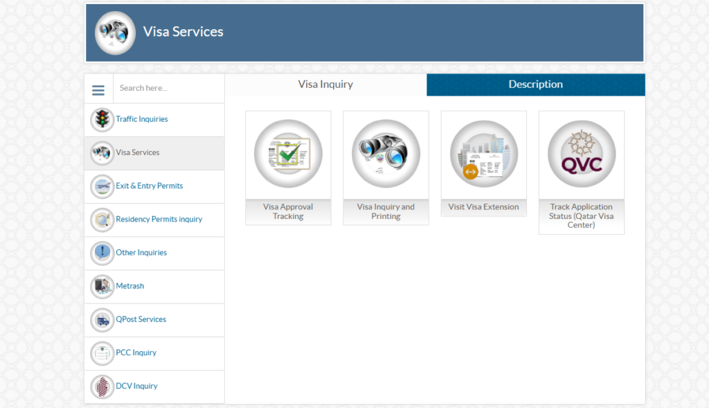 visa inquiry and printing